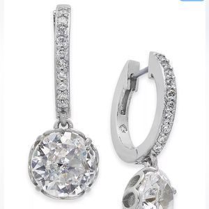 Kate Spade In a Flash Clear/Silver Cubic Zirconia Earrings NWT